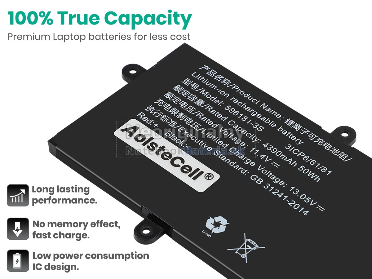 Náhradná batéria pre AolsteCell 596181-3S