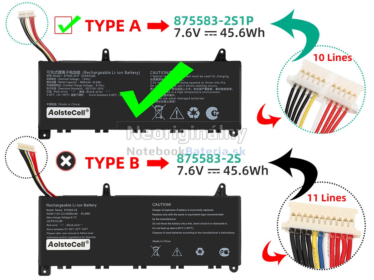 Náhradná batéria pre AolsteCell 875583-2S