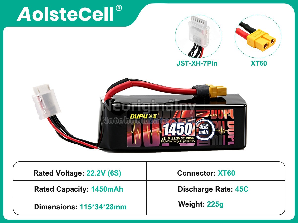 Náhradná batéria pre AolsteCell 22.2V 1450MAH 45C XT60