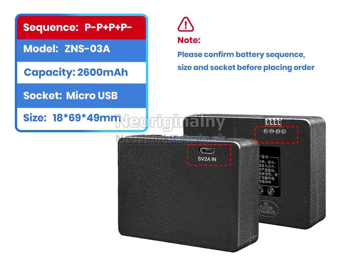 Náhradná batéria pre AolsteCell ZNS-03A