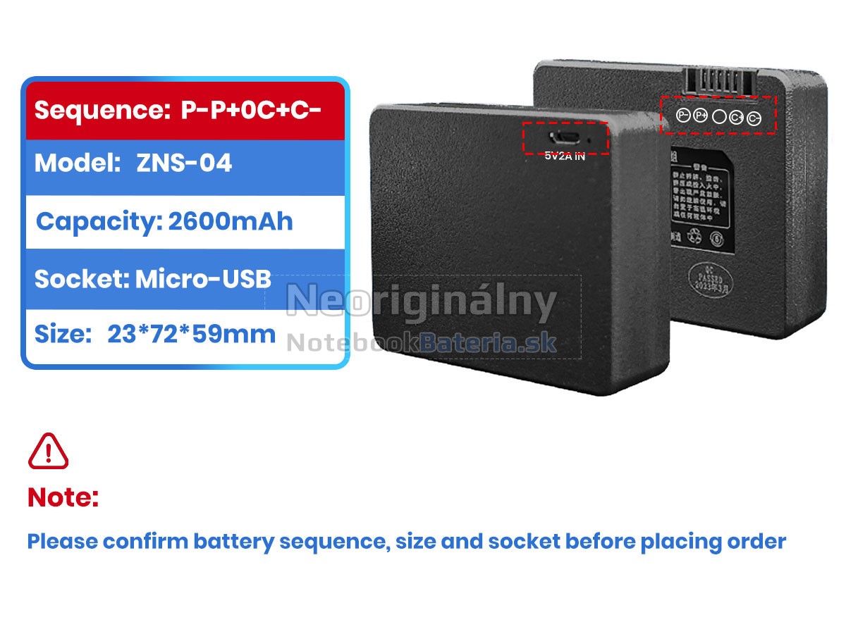 Náhradná batéria pre AolsteCell ZNS-04