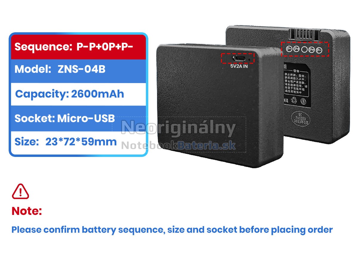 Náhradná batéria pre AolsteCell ZNS-04B