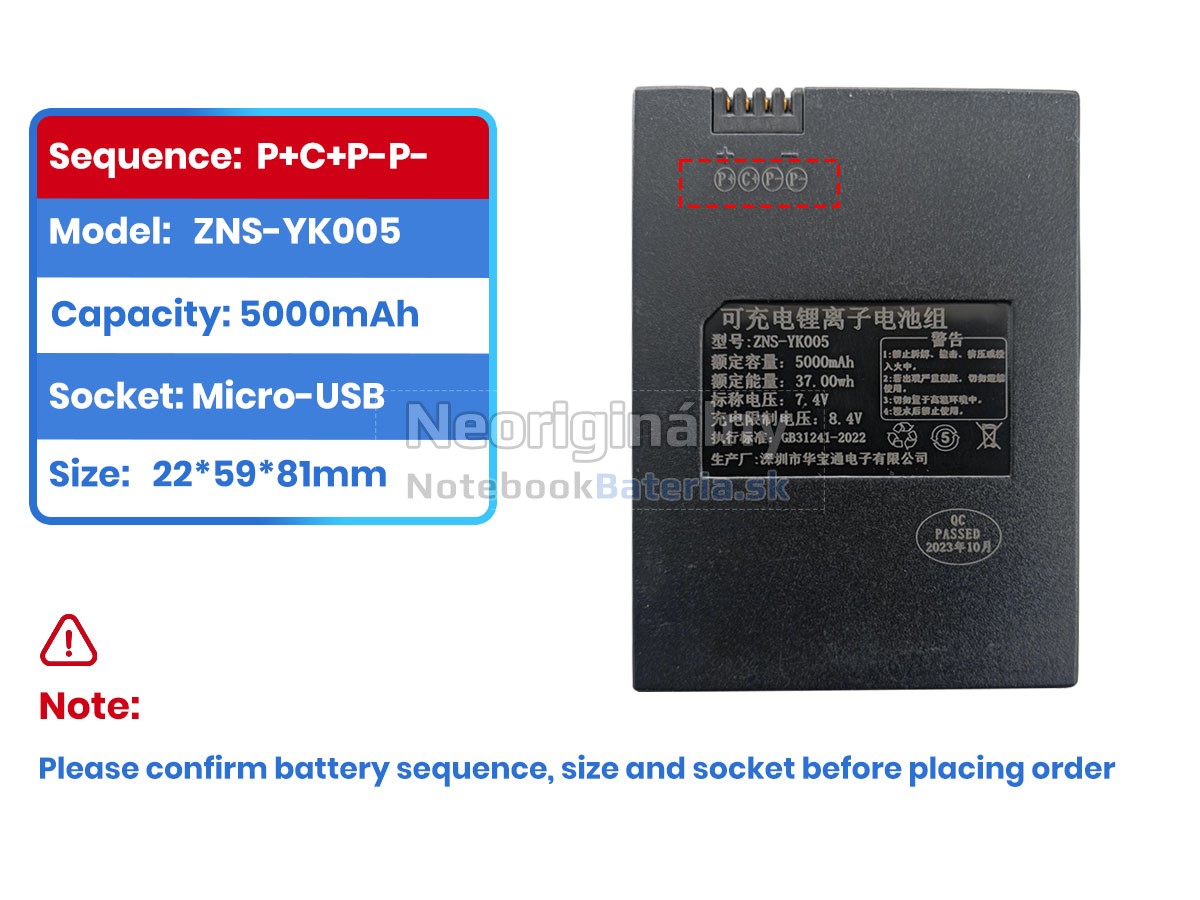Náhradná batéria pre AolsteCell ZNS-YK005