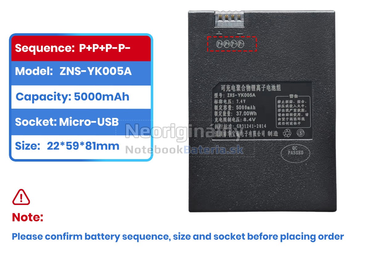 Náhradná batéria pre AolsteCell ZNS-YK005A
