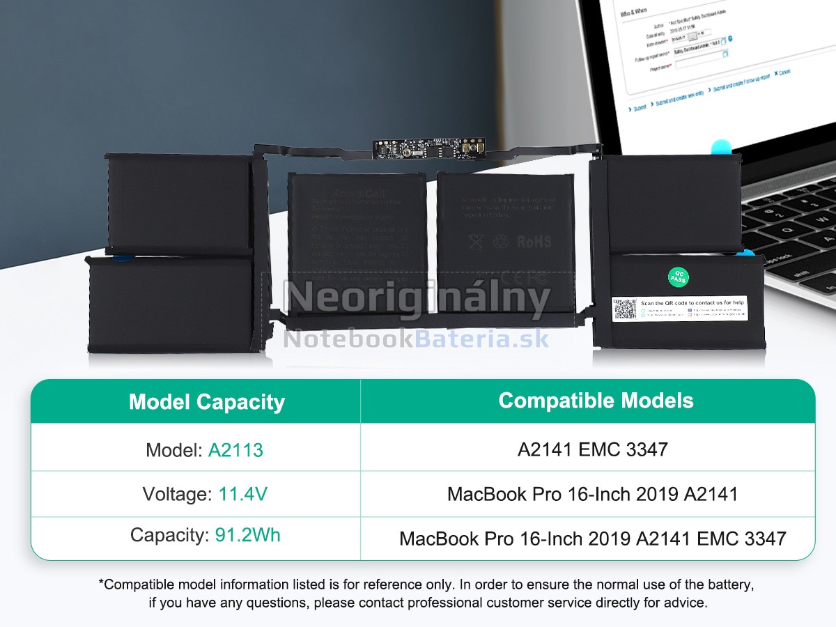 Náhradná batéria pre Apple MacBook Pro 16-inch Core I9 2.4GHZ 2019 5600M