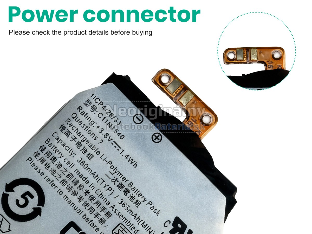 Náhradná batéria pre Asus ZENWATCH 2 WI501QF