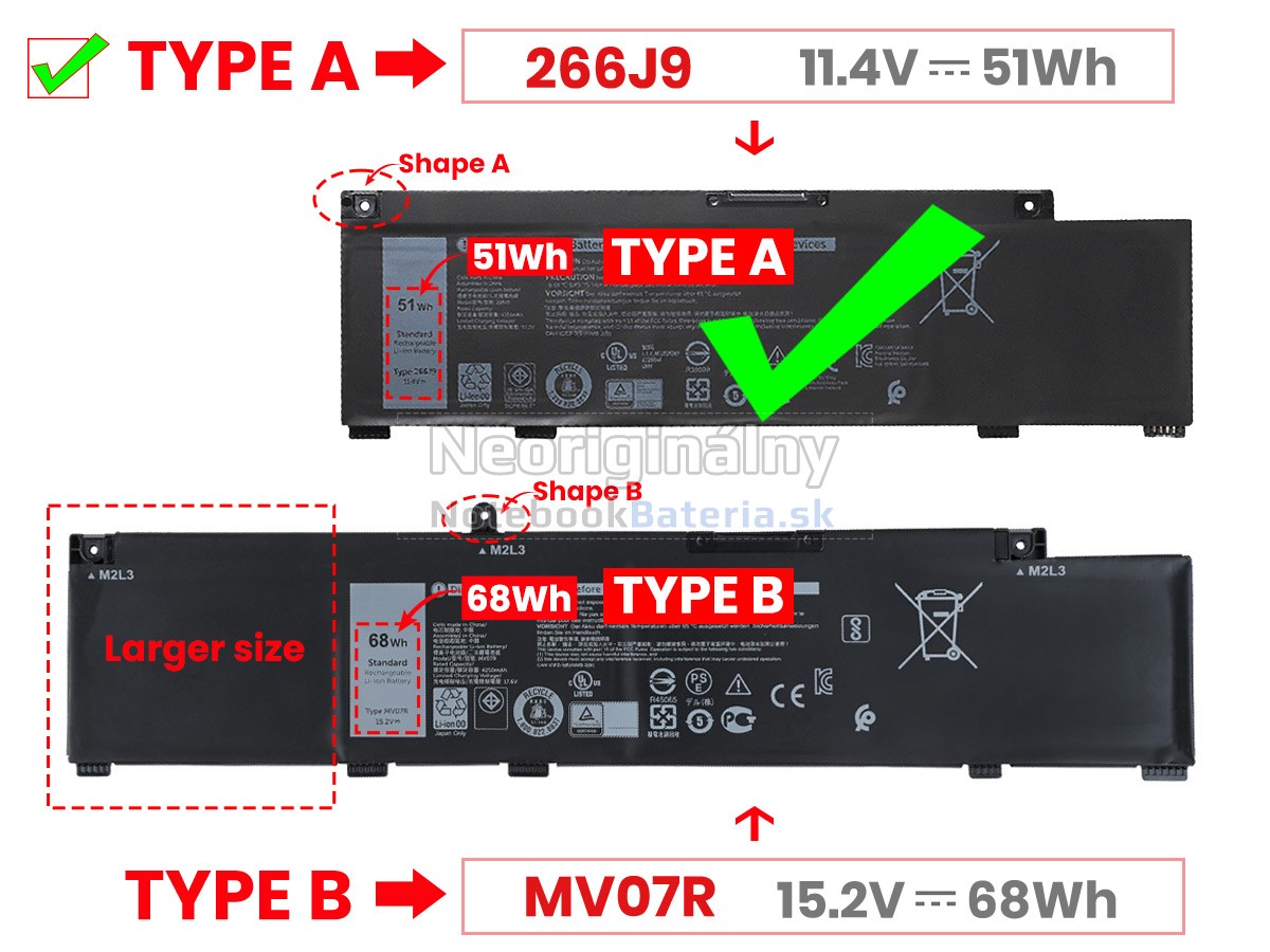 Náhradná batéria pre Dell P89F003