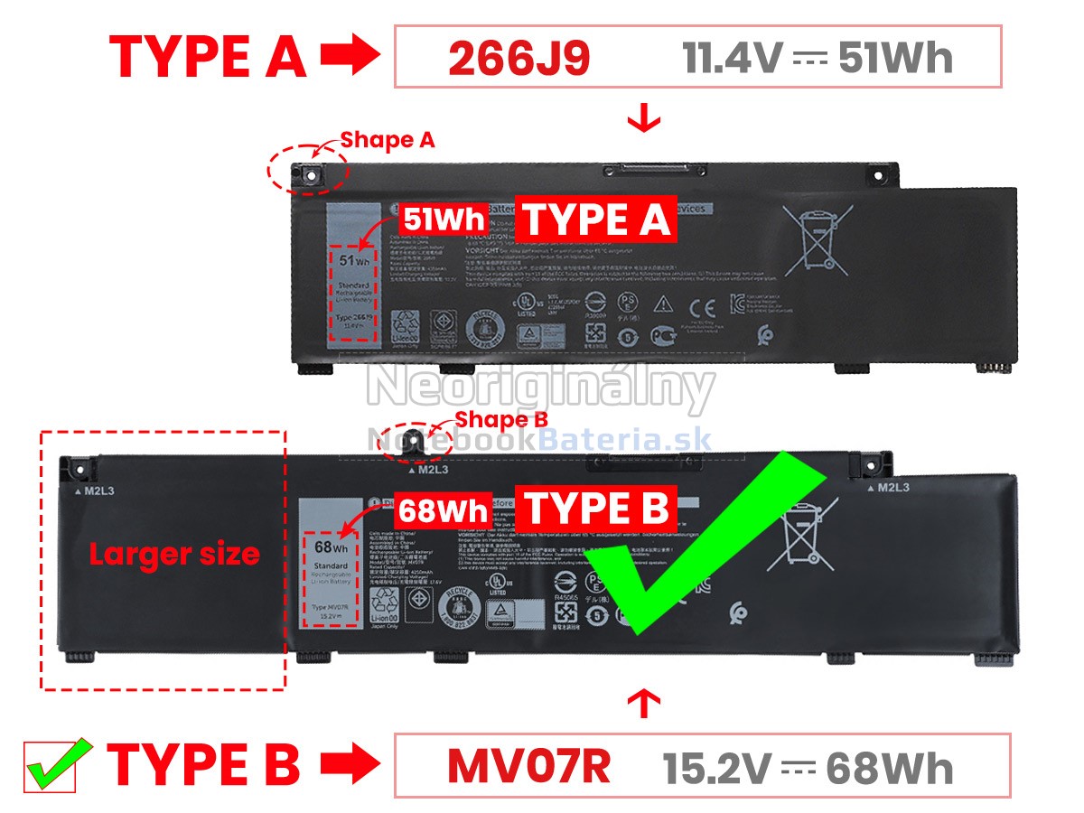 Náhradná batéria pre Dell P89F003