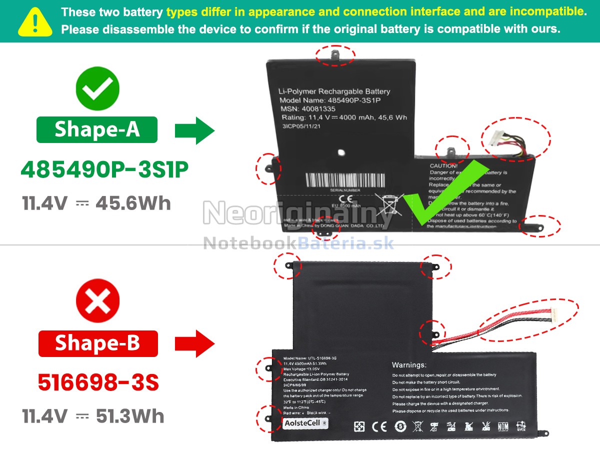 Náhradná batéria pre EVOO 516698-3S