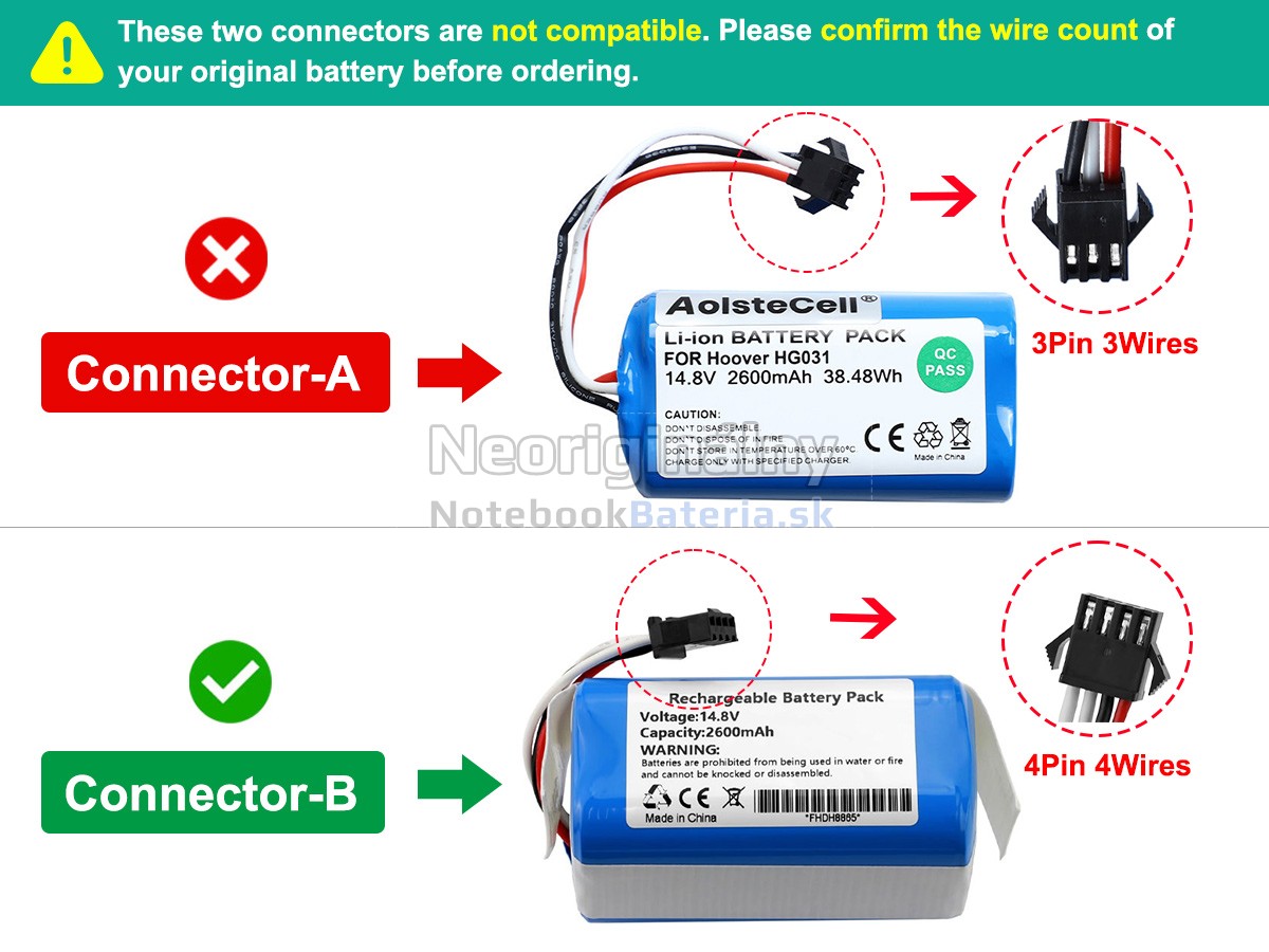 Náhradná batéria pre Hoover HGO31