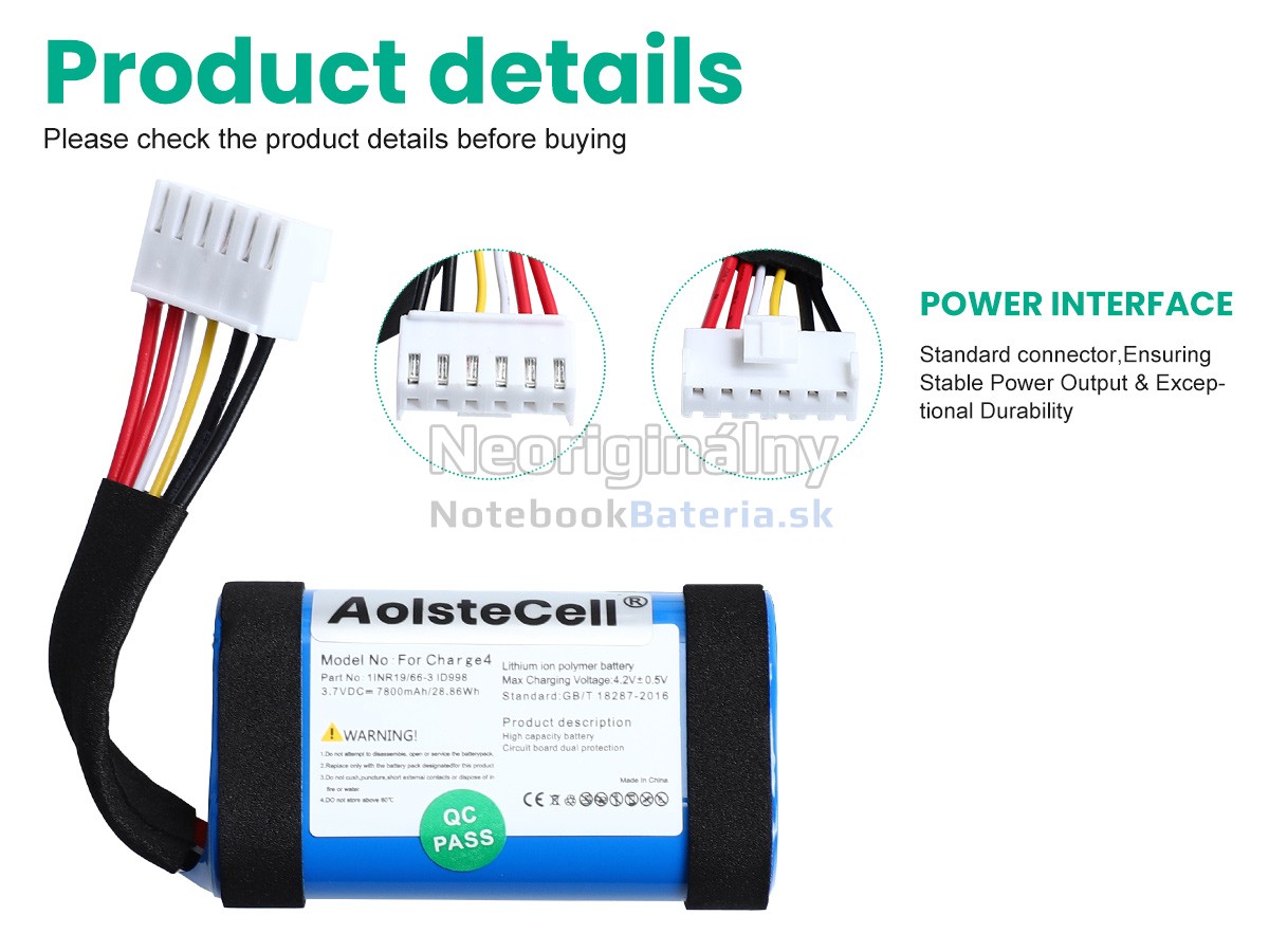 Náhradná batéria pre JBL CHARGE4WHTAM