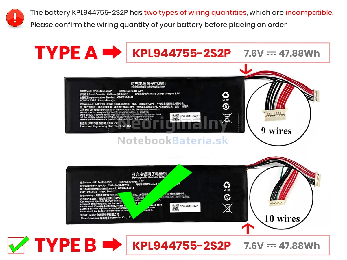 Náhradná batéria pre Launch KPL944755-2S2P