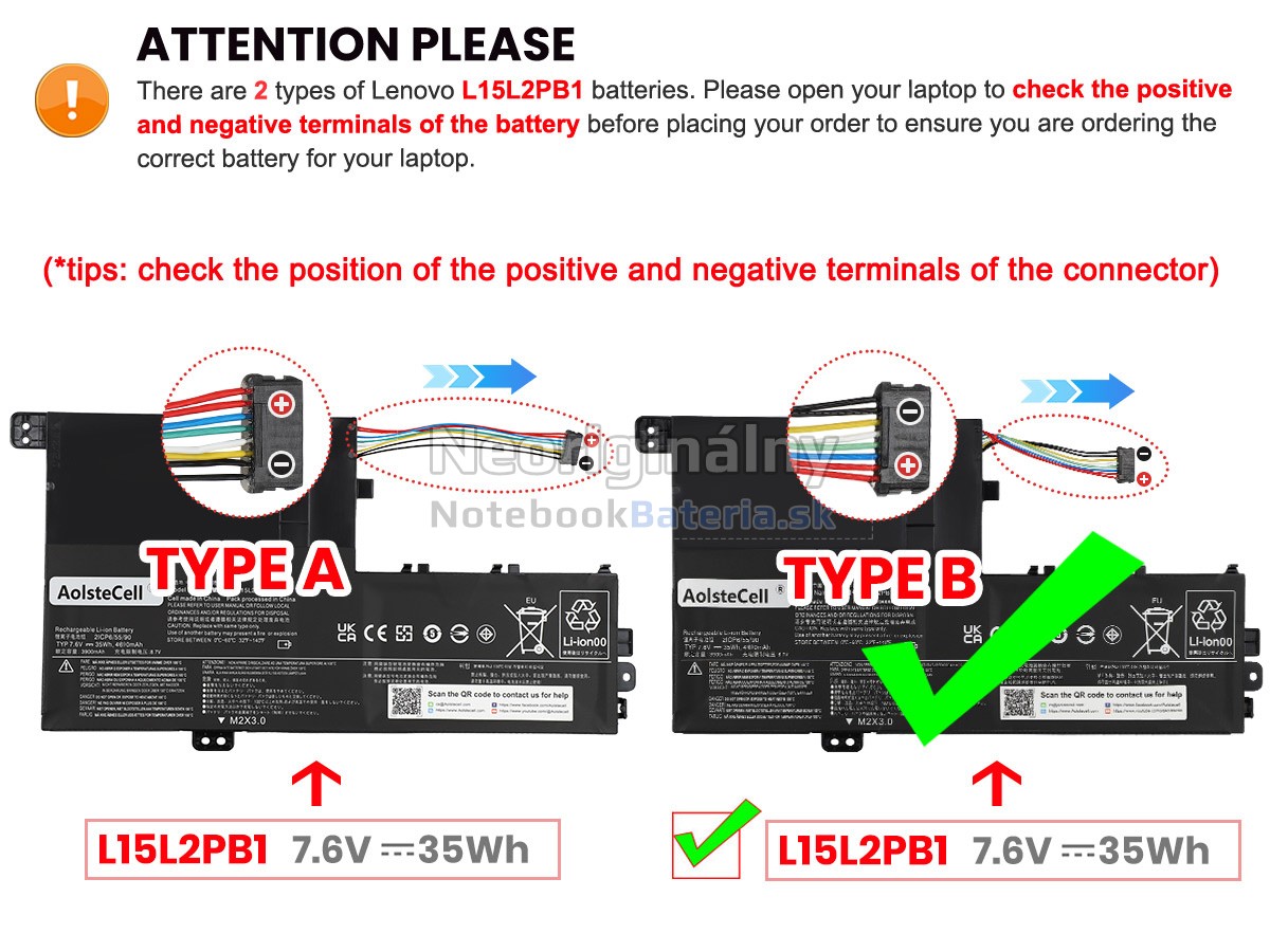 Náhradná batéria pre Lenovo L15L2PB1(2ICP6/55/90)