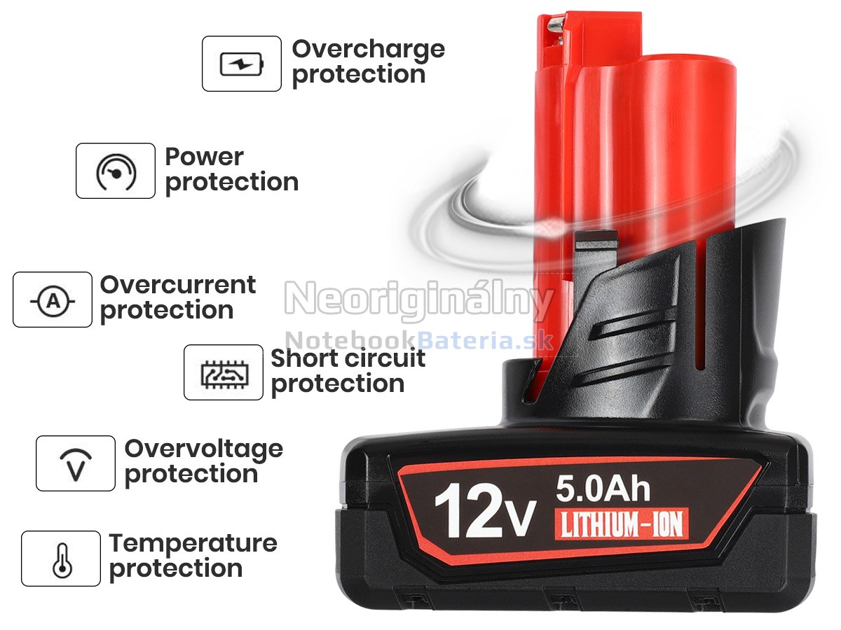 Náhradná batéria pre Milwaukee 2555P-20