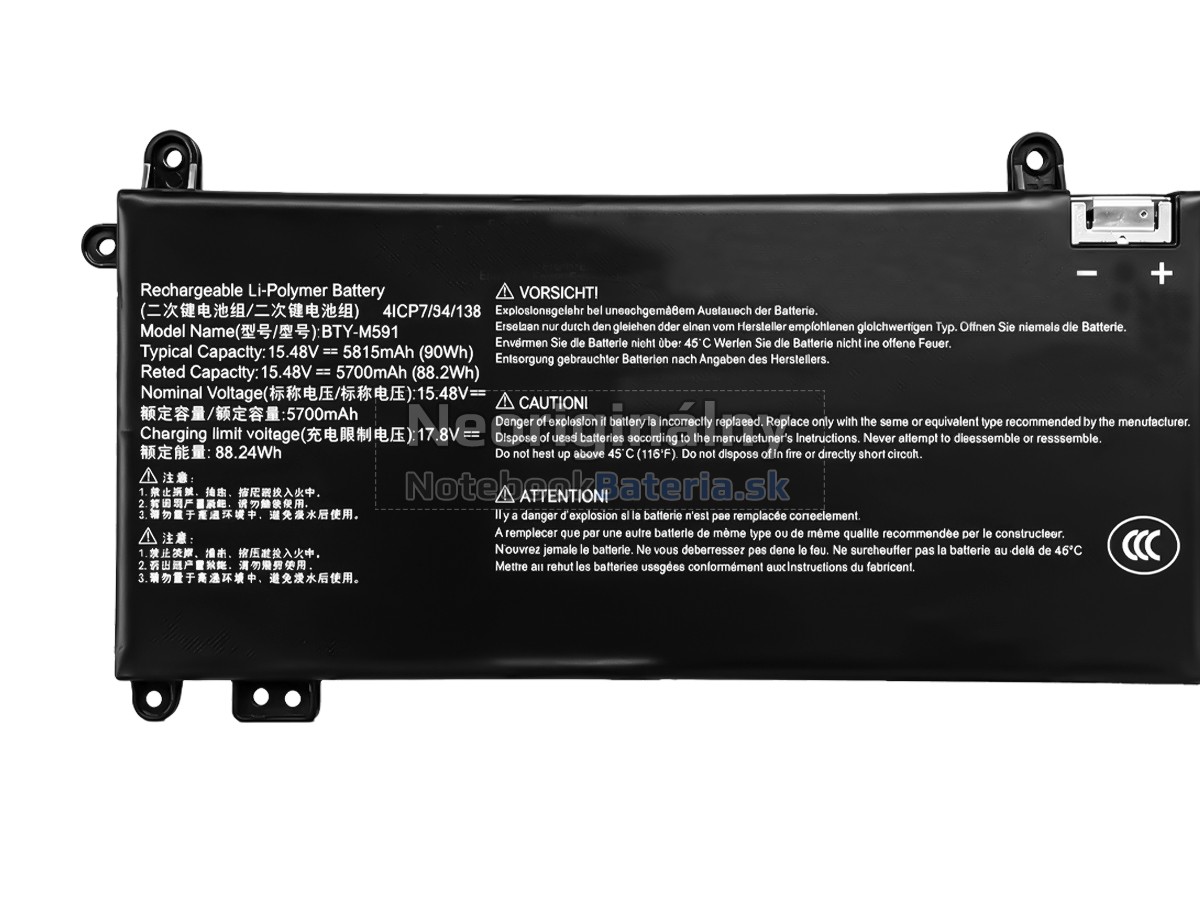 Náhradná batéria pre MSI S9N-0W4J200-AQ2