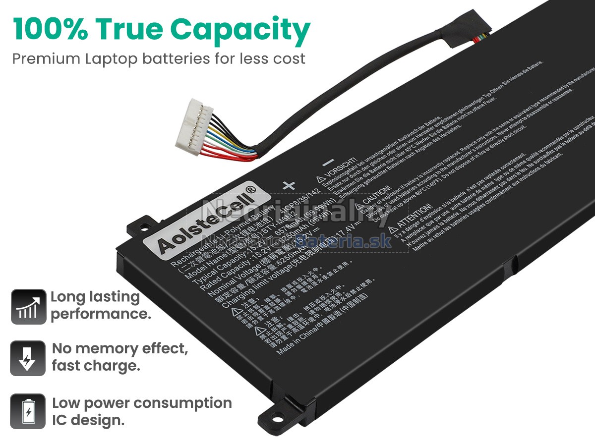 Náhradná batéria pre MSI MS-15F4