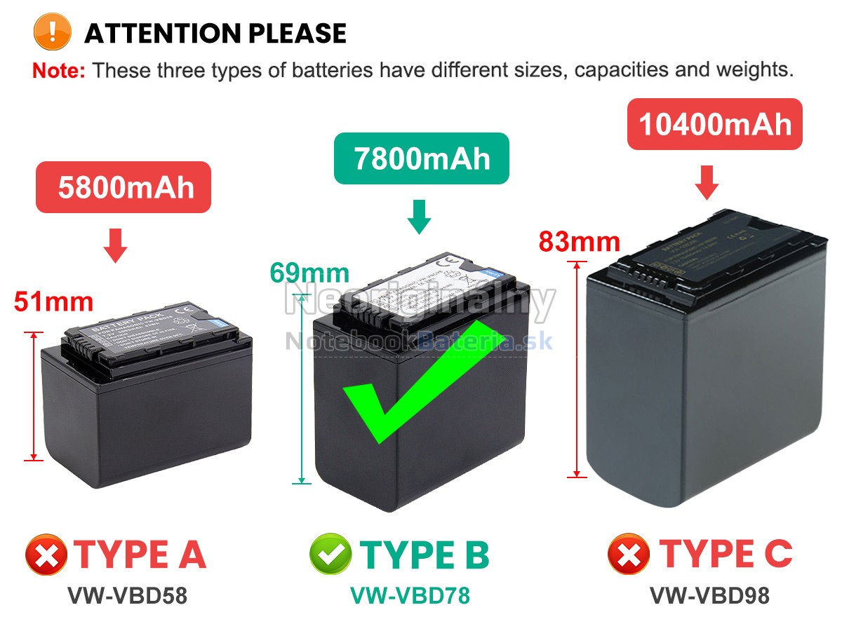 Náhradná batéria pre Panasonic AJ-PX298