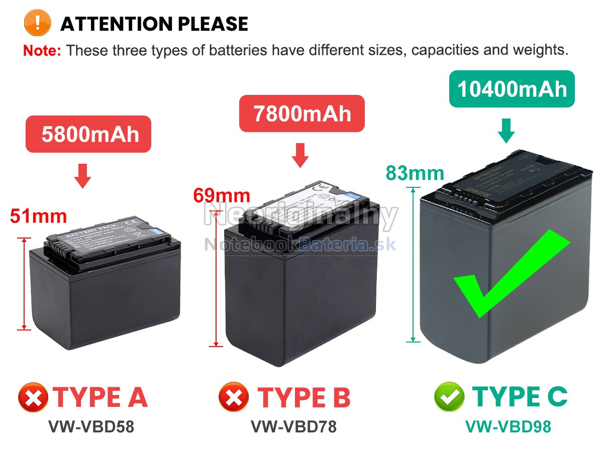 Náhradná batéria pre Panasonic AJ-PX298