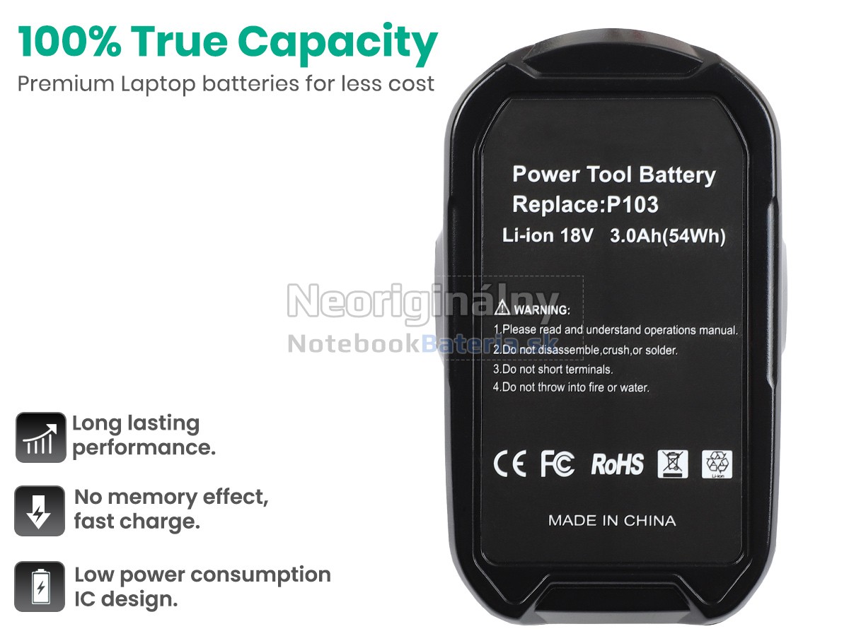 Náhradná batéria pre Ryobi P109
