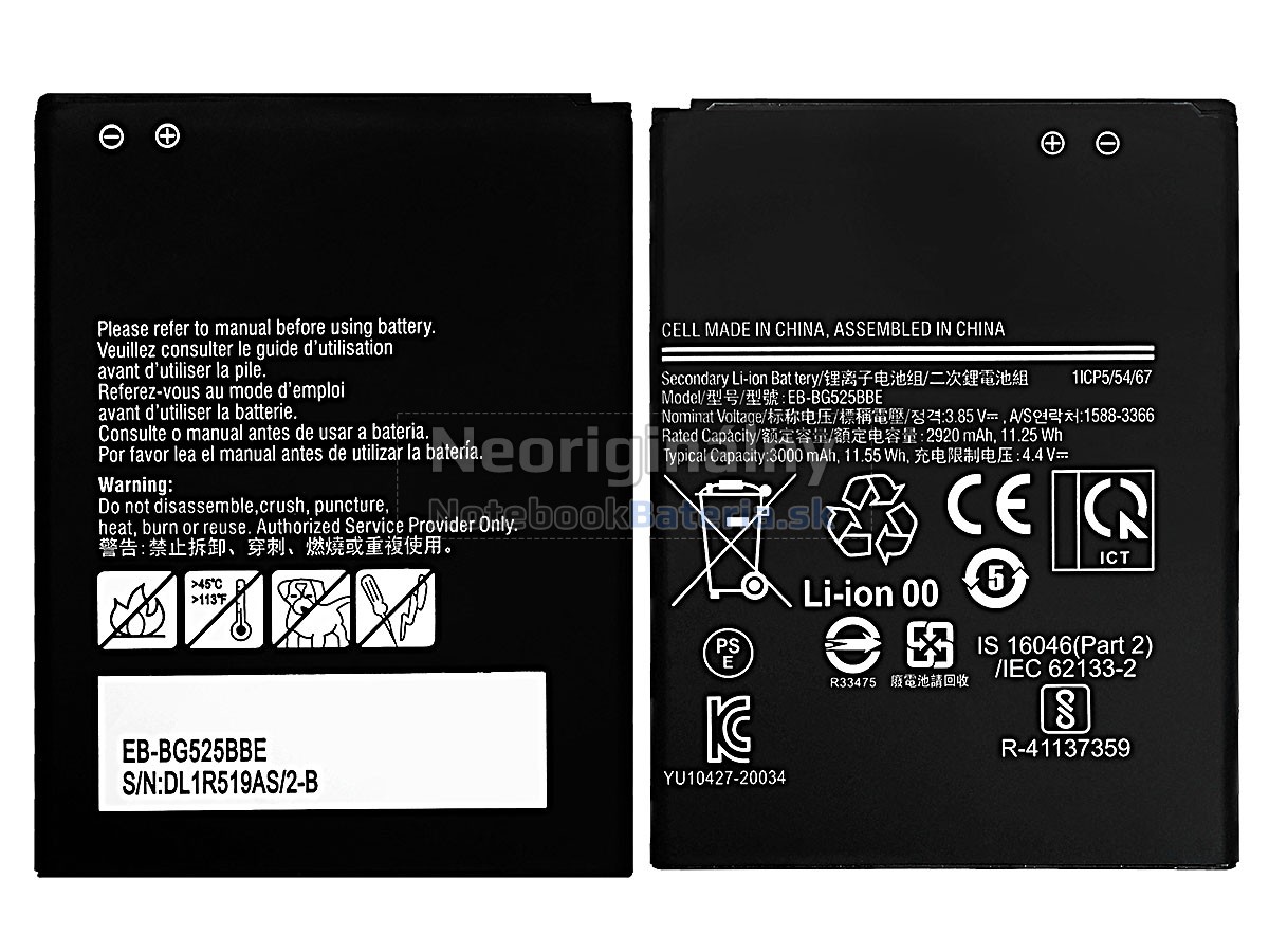 Náhradná batéria pre Samsung EB-BG525BBE