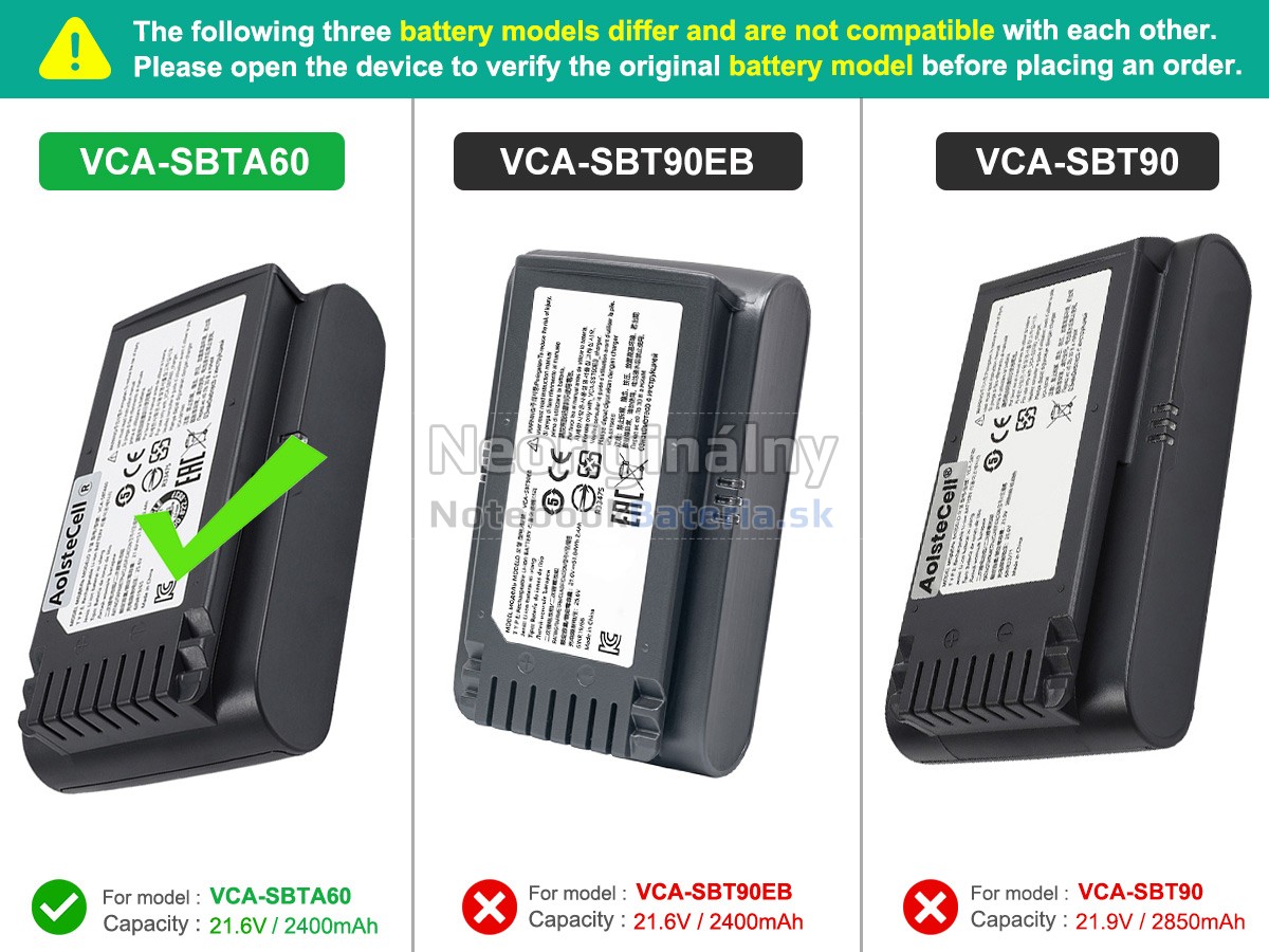 Náhradná batéria pre Samsung VS20T7511T5/AA