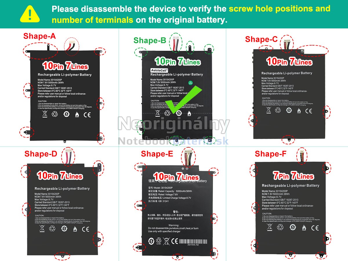 Náhradná batéria pre Teclast F7 PRO