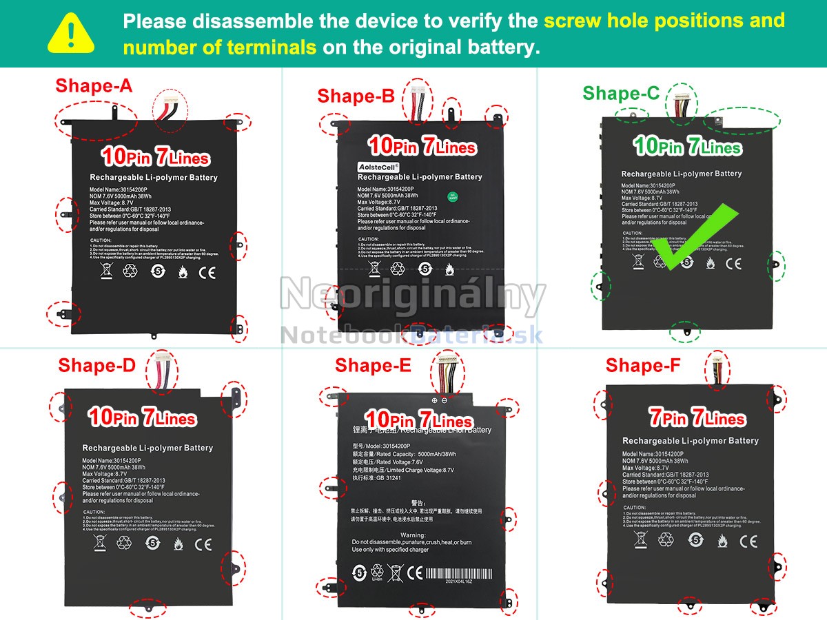 Náhradná batéria pre Teclast F7 PRO
