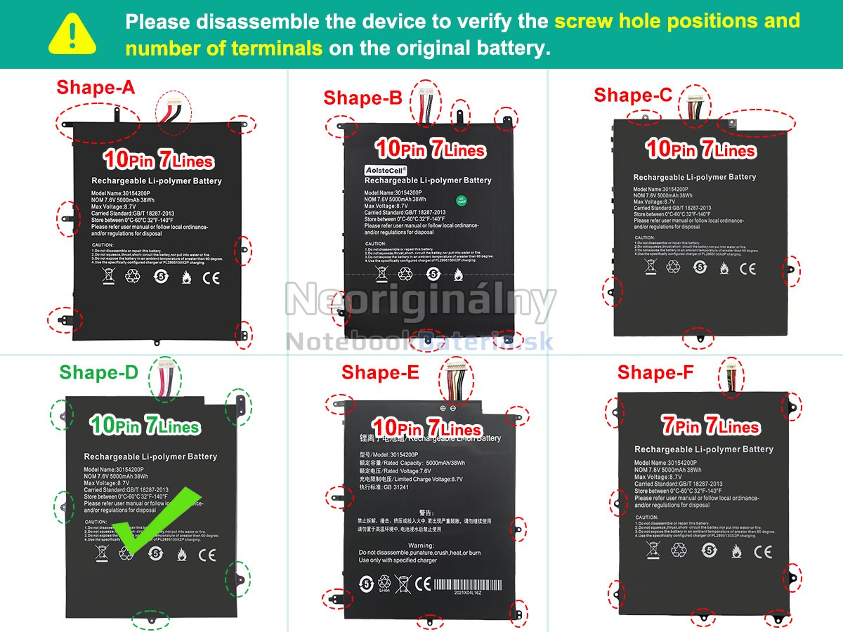 Náhradná batéria pre Teclast F7 PRO