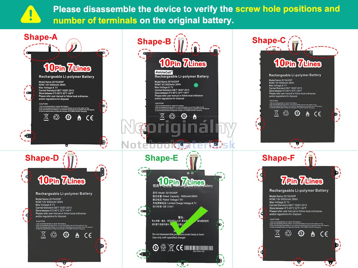 Náhradná batéria pre Teclast F7 PRO
