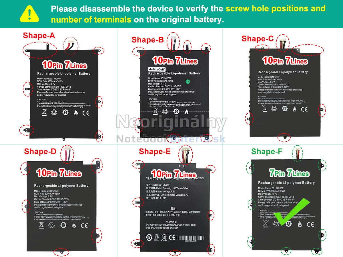 Náhradná batéria pre Teclast F7 PRO