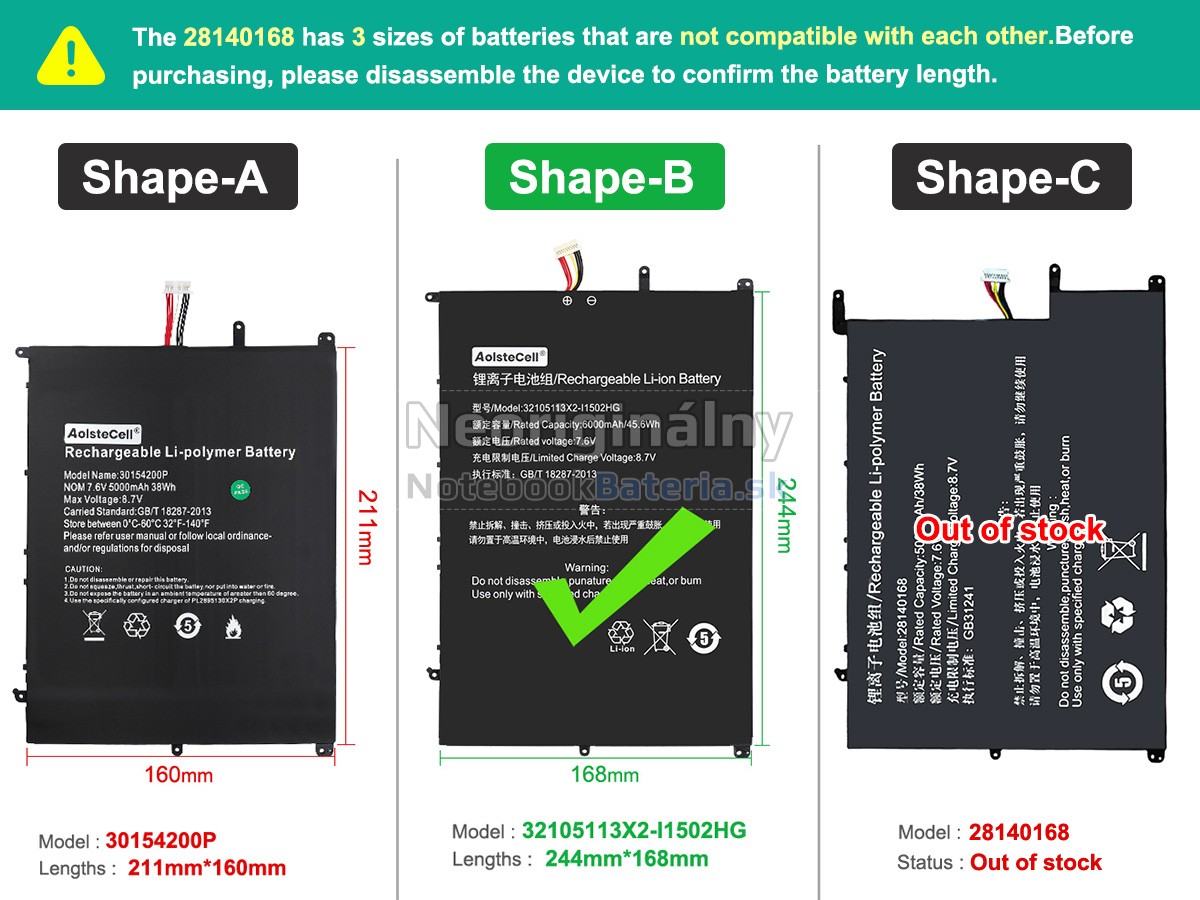 Náhradná batéria pre Teclast F15S