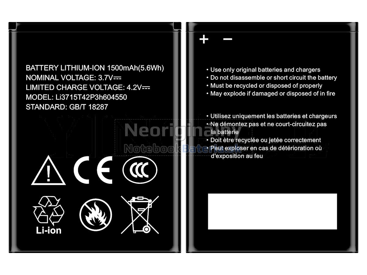 Náhradná batéria pre ZTE LI3715T42P3H604550